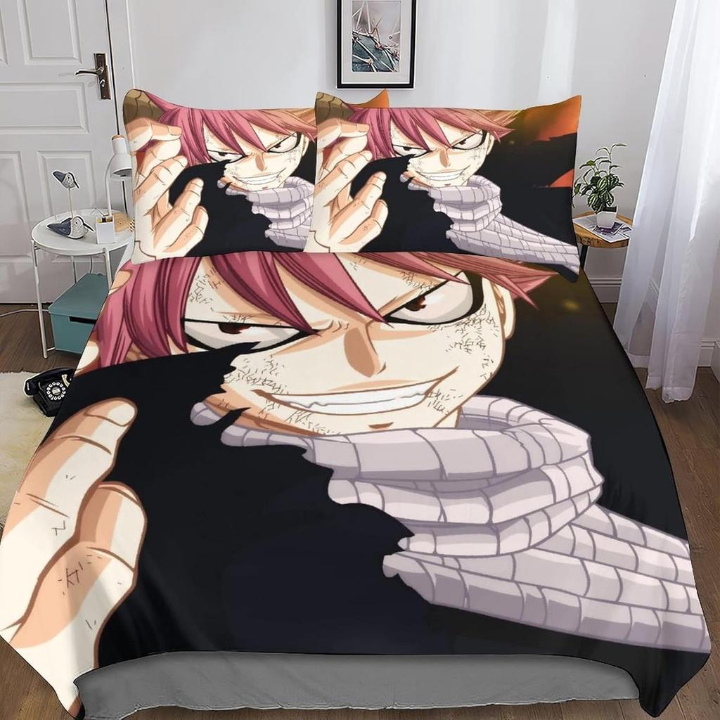 Cartoon Fairy Tail Duvet Cover Pillowcase Bedding Set Adult Boy Girl Bedroom Decoration Children Single Double Large Size