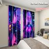 2pcs   Curtain Set  plane printing Vibrant Cyberpunk Anime Girl Durable 100% Polyester Fabric (without rod) Holiday Ldeal for