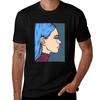 Turtleneck Crying Comic Girl Tshirt Breathable Mesh Panel Tshirt