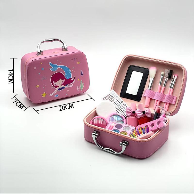 Pattern Mermaid Children Makeup Beauty Handbag With Nail Polish Lipstick Comb