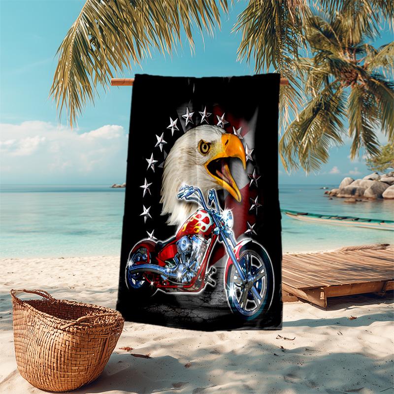 Gang Motorcycle Enthusiasts Hells Angels Motorcycle Club Beach Towel Outdoor Camping Vacation Swimming Beach Towel Outdoor Absorbent Bath Towel Y2