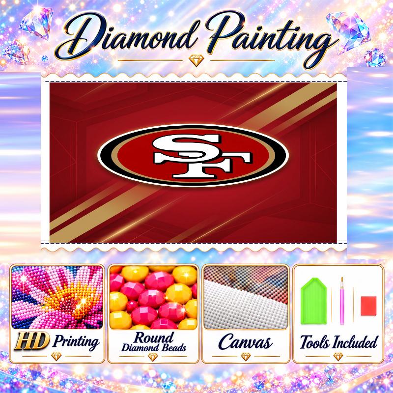 San Francisco 49ers Diamond Painting Kit 5D Full Drill DIY Diamond Mosaic Wall Art Home Decor