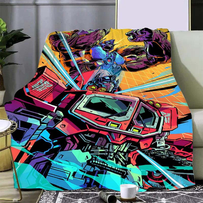 Anime Transformers G1 Car Robot Printed Blanket Picnic Blankets Warm Blanket Soft Comfortable Blanket Home Travel Birthday Gift