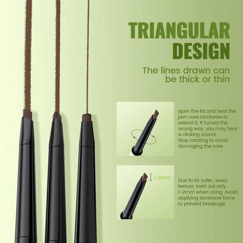 Pudaier - Dual-Ended Waterproof Eyebrow Pen - 9 Colors