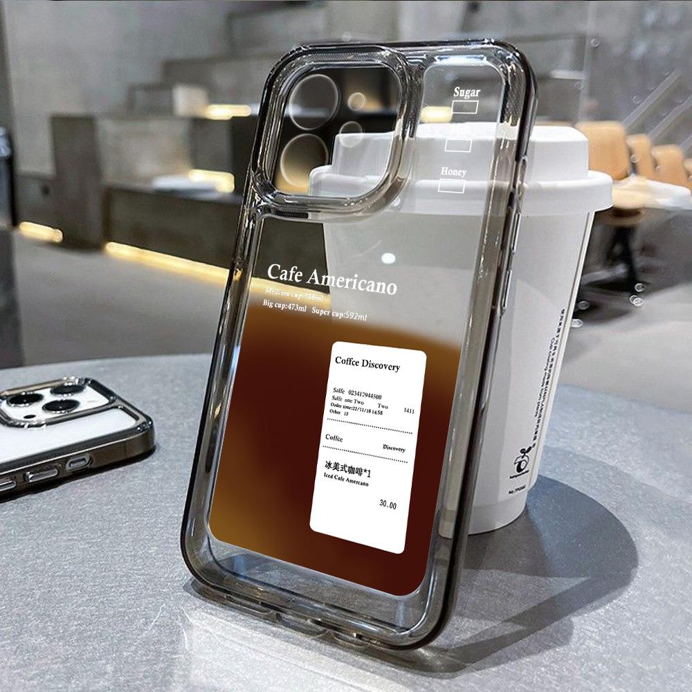 Ice Coffee Phone Case For iPhone 15 Pro Max Case iPhone 13 14 11 12 Pro Max XR XS X 7 8 Plus SE Shockproof Lable Y2k Star Cover