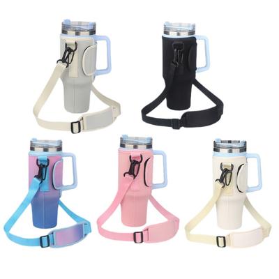 Water Bottle Carrier Bag for Stanley 40/30 Oz Tumbler with Phone Pocket Strap Water Bottle Pouch for Stanley Cup Accessories