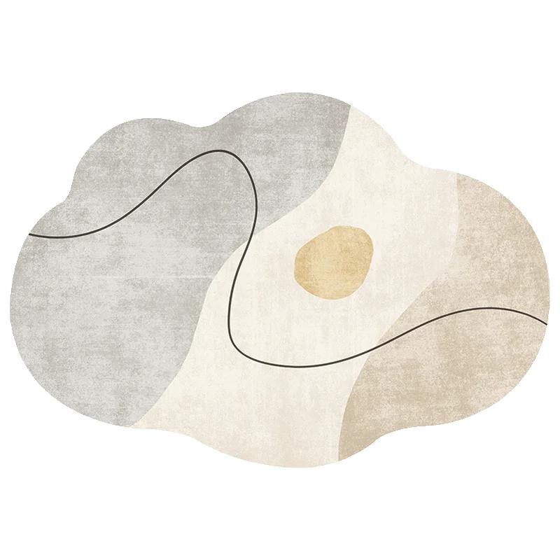 Ins Cream Style Carpets for Living Room Wabi-sabi Bedroom Decor Plush Carpet Fluffy Soft Bedside Rug Irregular Shaped Thick Mat