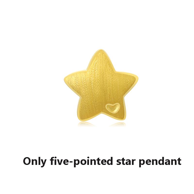 Real Gold Star Pendant Genuine AU999 Five Pointed Star Design Women s Pendant Necklace Simple Fashion Fine Jewelry Gift