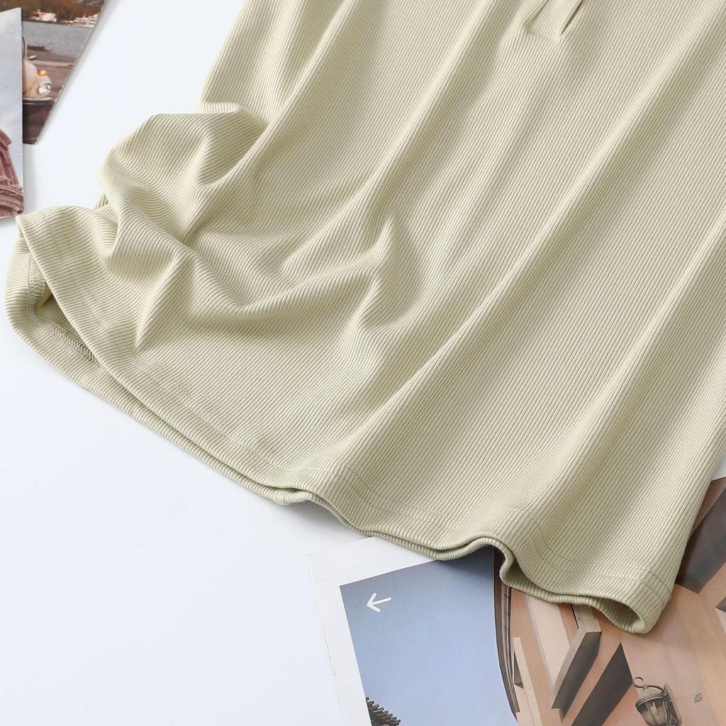 Women's Lightweight Tencel Short-Sleeve Round Neck T-Shirt - Soft, Loose-Fit, Solid Color, Summer Cool Style