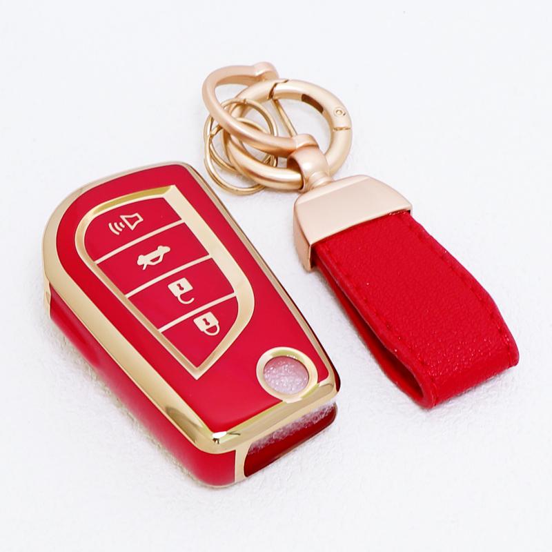 Auto Shell Holder Protector Fob For Toyota Highlander Camry RAV4 Aygo Yaris Keychain 4 Button Soft TPU Car Flip Key Cover Case