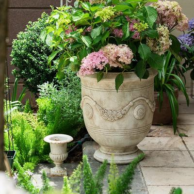 Vaso de Terracota Vintage de Boca Larga, Vaso de Flores Antigo Desgastado para Decoração de Jardim Externo Pátio, Vaso de Jardim Rústico Resistente