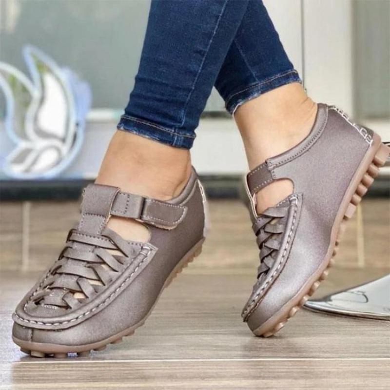 BCEBYL Summer Round Head Hollow Breathable Wear-resistant Sandals Fashion New Sports Leisure Flat Women's Shoes Chaussure Femme
