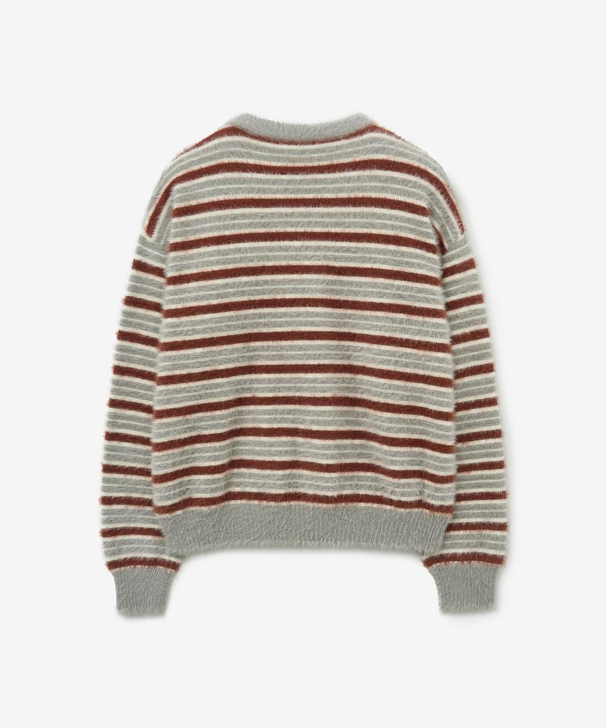 MINAV Hairy Stripe Knit [Gray]