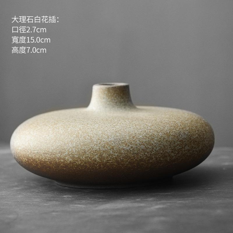 Black Terracotta Vase Coarse Pottery Vase Ceramic Imitation Stone Abstract Flower Arranger Vases Retro Glazed Flower Ware