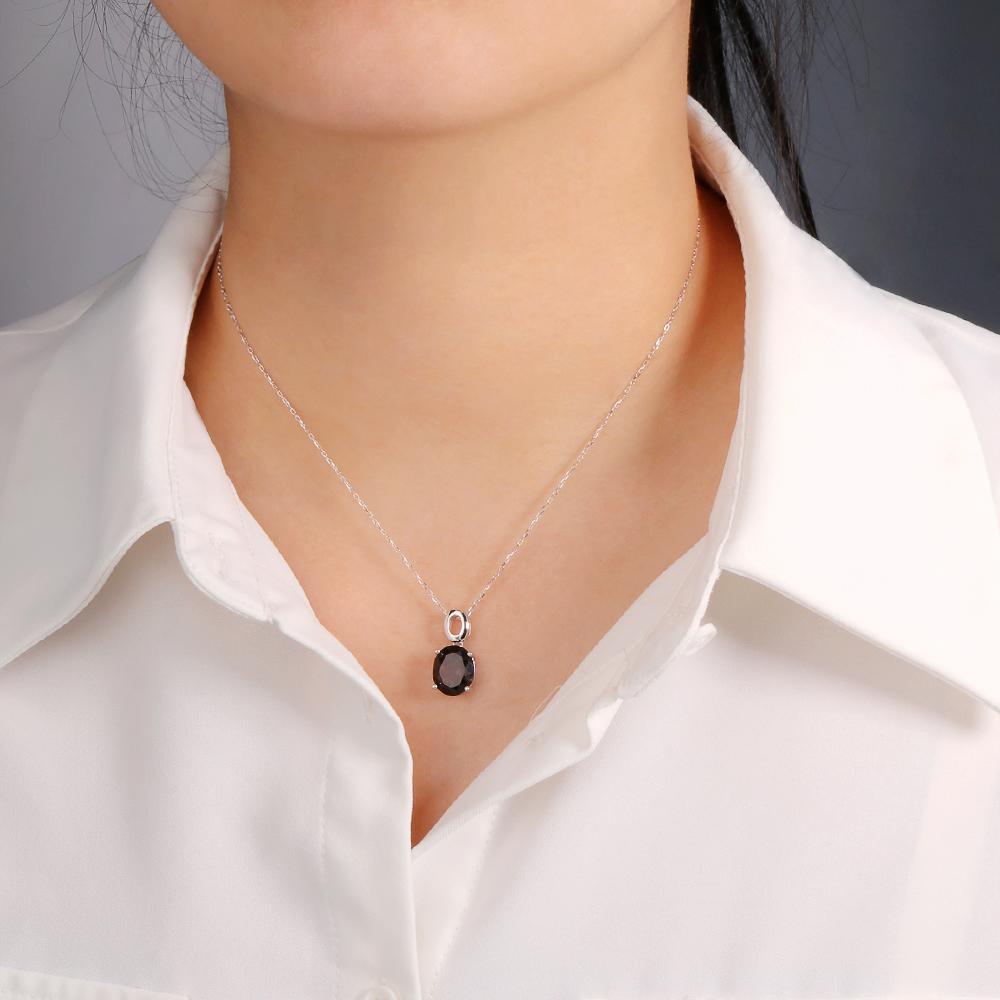 Ensemble de collier et boucles d'oreilles en argent pour femmes, Unique, tendance, énorme pierre de naissance fumée naturelle, bijoux parfaits pour les amoureux