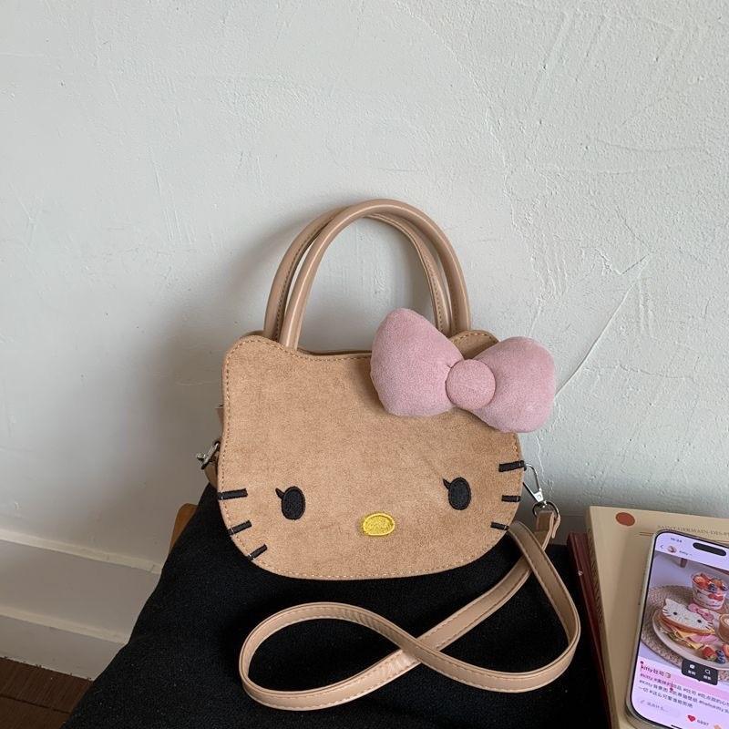 Hello Kitty Cartoon Shoulder Bag For Girls With Pu Material And Spacious Storage