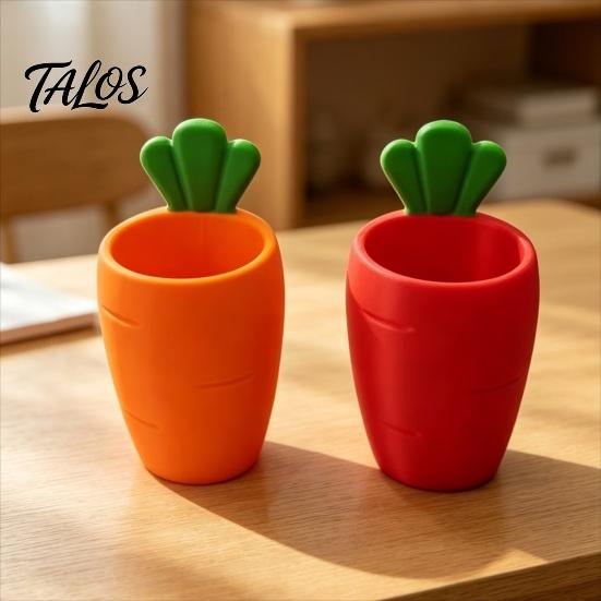 Office Supplies Desk Organizer 3D Printed Carrot Pen Holder, Cute Desktop for Pencils and Makeup Girls Brushes, Large Capacity Stationery Storage