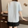 2026 Summer Plus Size Women's Irregular Ruffled Lace Short Sleeve T-shirt