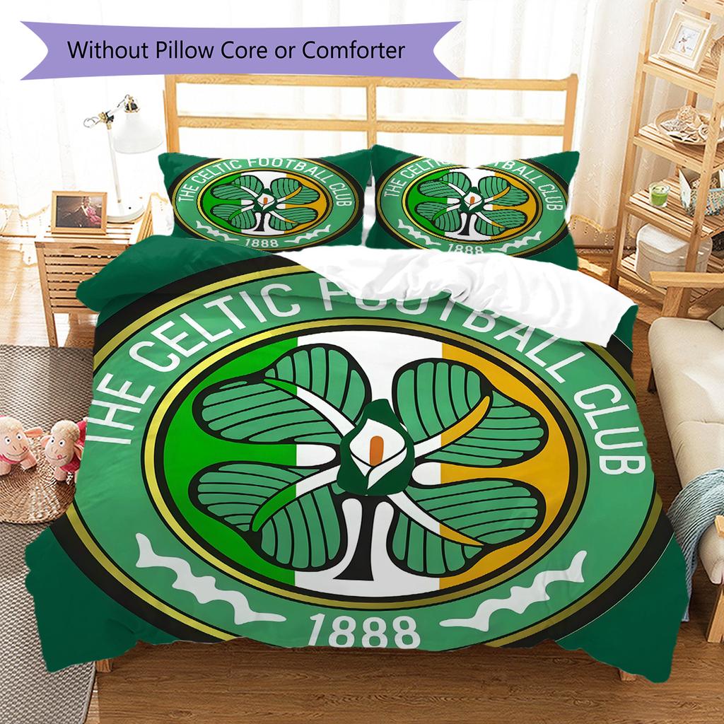 Juego de Funda Nórdica y Colcha del Celtic Football Club Funda de Colcha Funda de Almohada Decoración del Hogar Regalo de Cumpleaños (1 * funda nórdica + 2 * fundas de almohada, sin núcleo)
