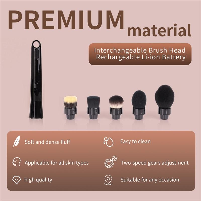 Beauty Master Set Electric Handle Beauty Electric Rotating Makeup Brush Set Includes 5 Makeup Brush Storage Bags