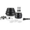 Cookware - All Hobs Including Induction - ART &; KITCHEN - AC1824 - Aluminum - 18 Pieces - Non-stick - Removable Handle
