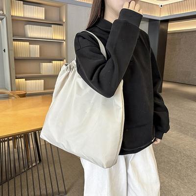Shopping Bag Waterproof Nylon Fabric Large Capacity Foldable Single Shoulder Bag Travel-friendly Shopping Tote Bag