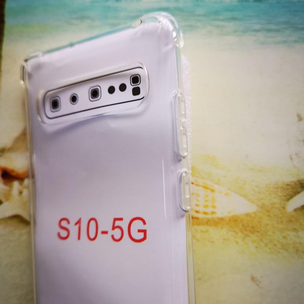 1,5 mm Dicke Transparente Airbag Weichschale für Samsung S10 5G, mit Schlüsselbandöse und Fallschutz