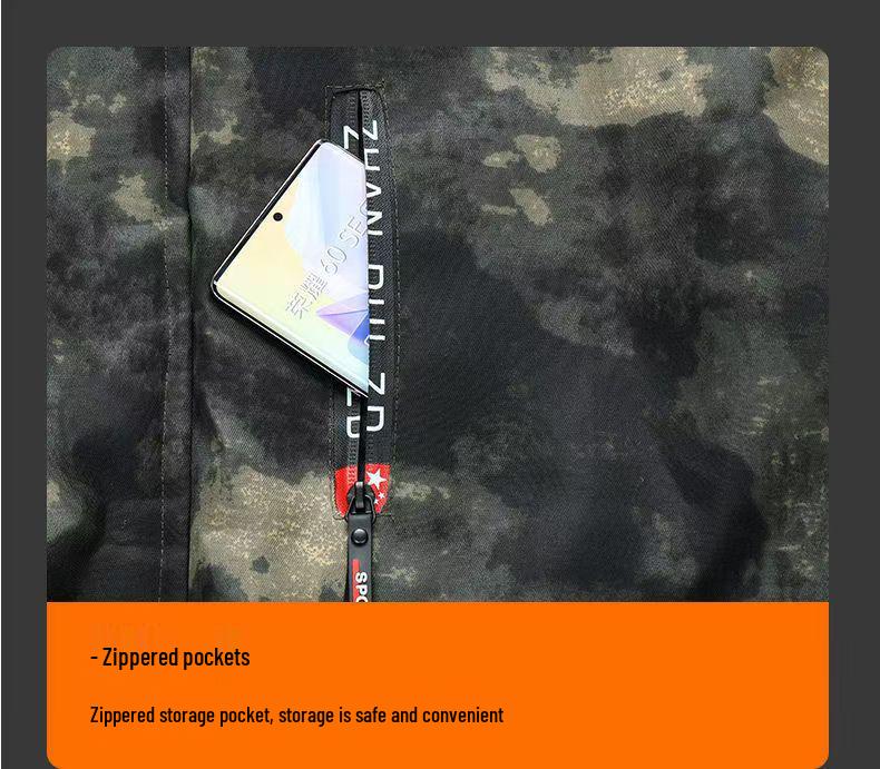 Veste de travail d'hiver pour homme en coton imperméable doublée polaire camouflage