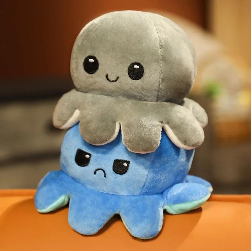 18-48cm Cute Double-Sided Plush Octopus Pillow Soft Stuffed Animal Doll Home Room Decor Gift for Kids