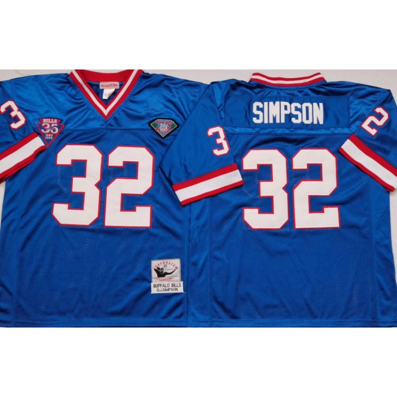 Buffalo Bills NFL Retro Jersey 12 34 Mens Football Uniform Costume Fan Apparel Cotton Blend Sportswear