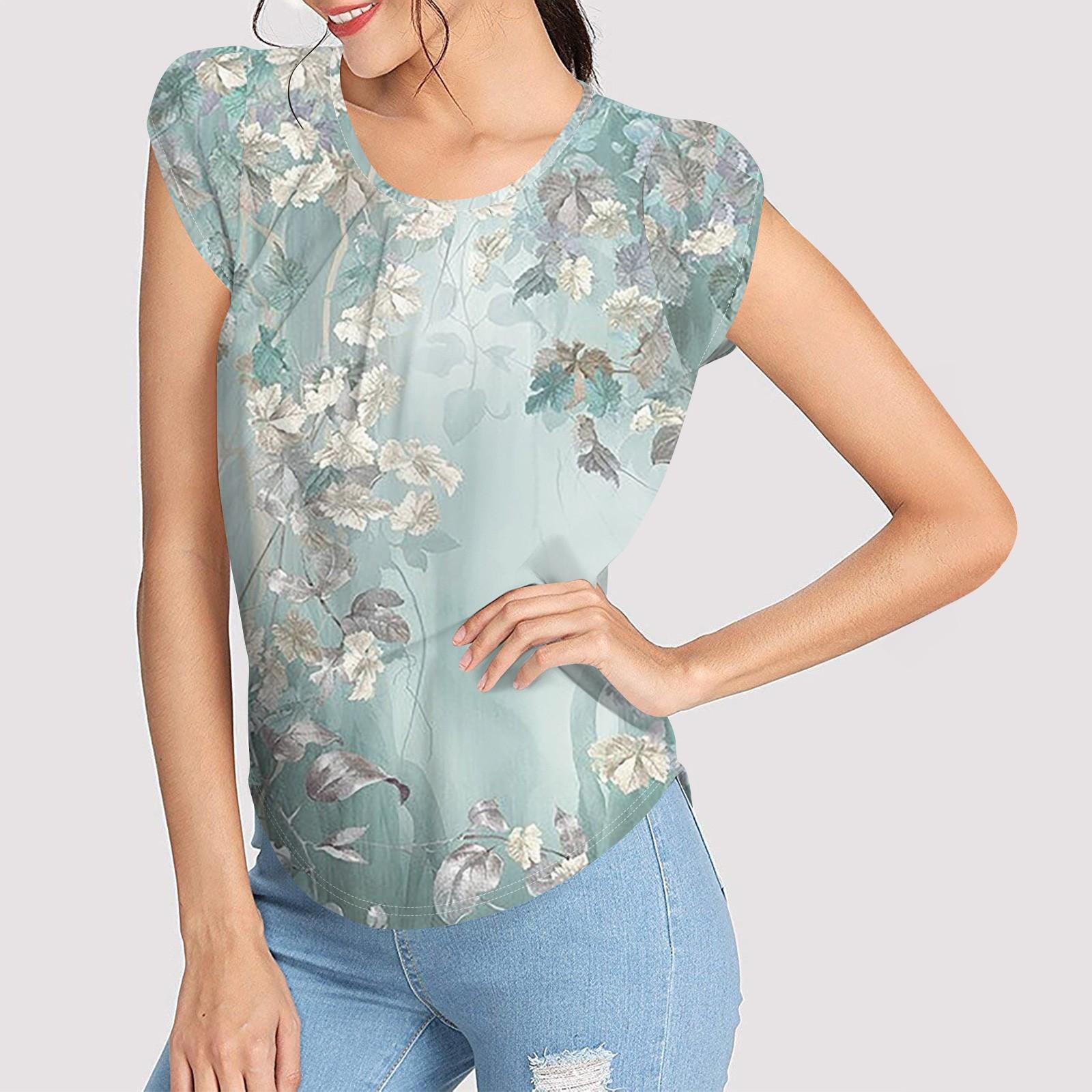 

Женские модные повседневные топы с короткими рукавами и круглым вырезом с принтом и короткими рукавами M