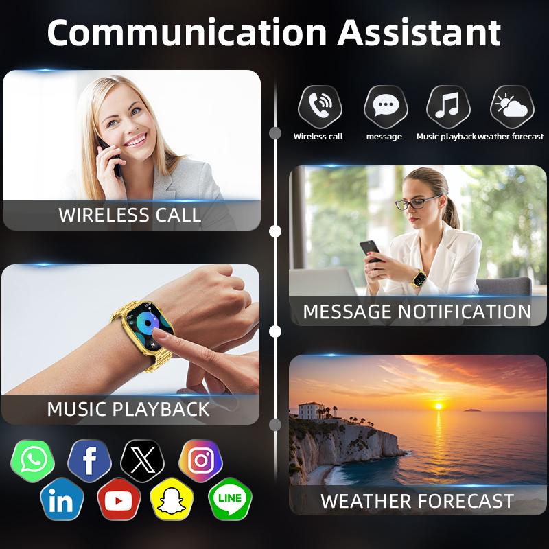 Outdoor Sport Rugged Military Smart Watch Men 2.01inch HD Screen 370mAh Battery Waterproof SWIM Watch BT Calling Smartwatch