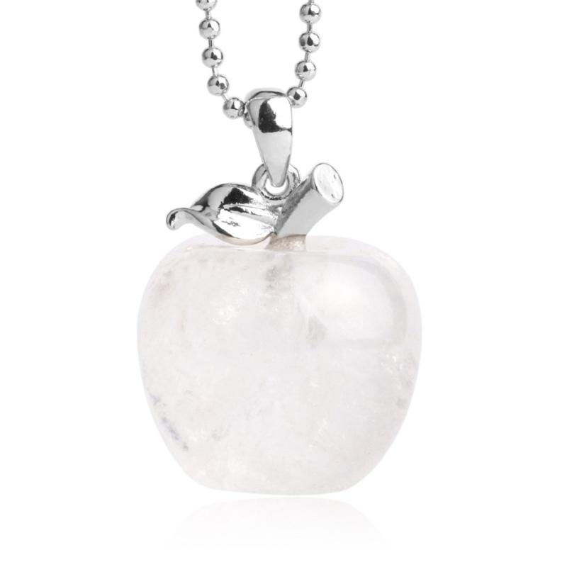 Fashionable Natural Stone Pendant Necklace Elegant Apples Pendant Necklace Suitable for Fashion Enthusiasts Present
