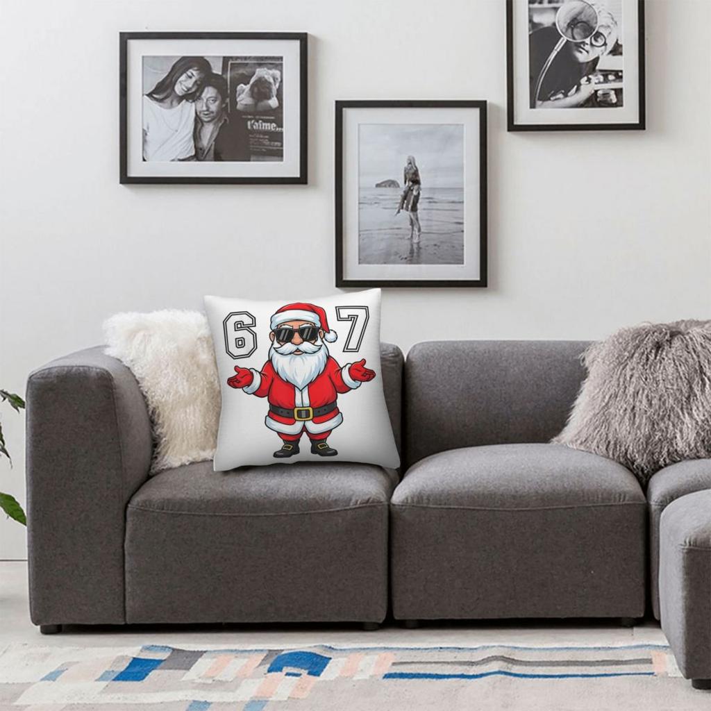 6 7 Christmas Six Seven Meme Pillowcase Printed Fabric Cushion Cover Decorations Pillow Case Cover Seat Square 40*40cm