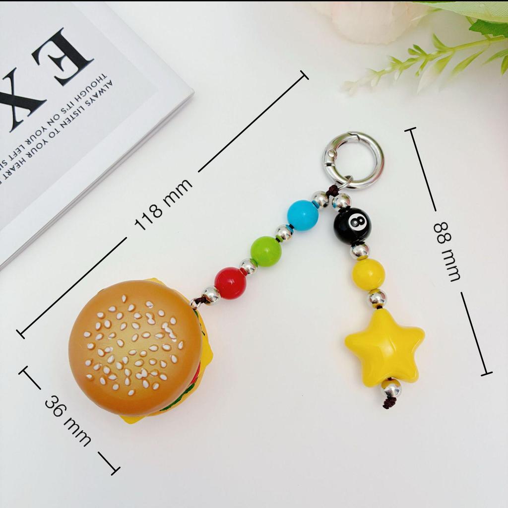 Funny Hamburger Pendant: Creative Food Toy Keychain & Bag Charm
