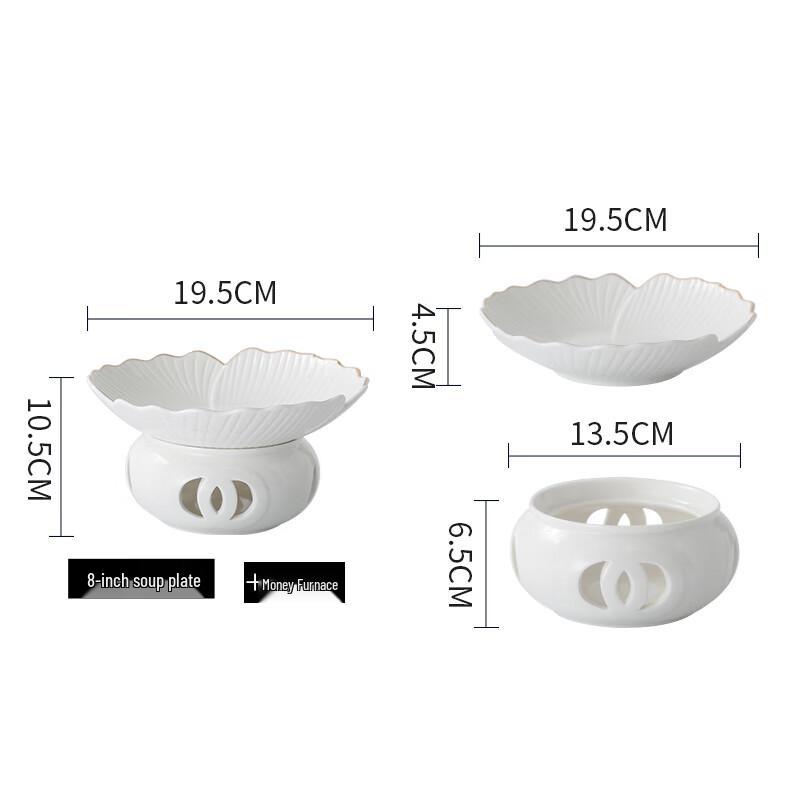 Ceramic Food Warming Plate with Candle Heater