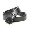 Men'S Automatic Buckle Iron Buckle Hemming Lychee Pattern Black Belt Middle-Aged And Young Business Belt
