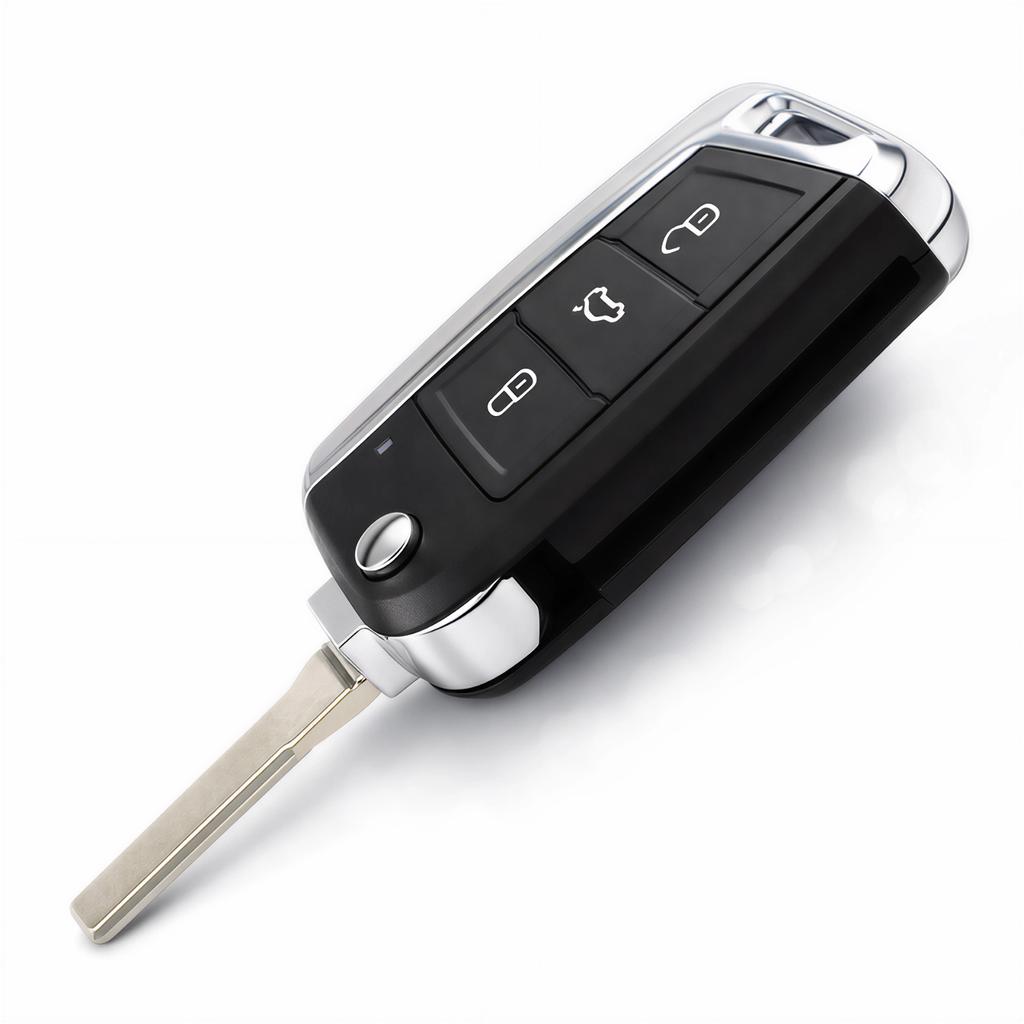 for VW Skoda SEAT Flip Key Shell HU66 Big Blade 3 Button Replacement Key Case No Electronics