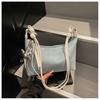 IELGY Ladies Messenger Bag Denim Large Capacity Summer All-Match Casual Underarm Dumpling Bag