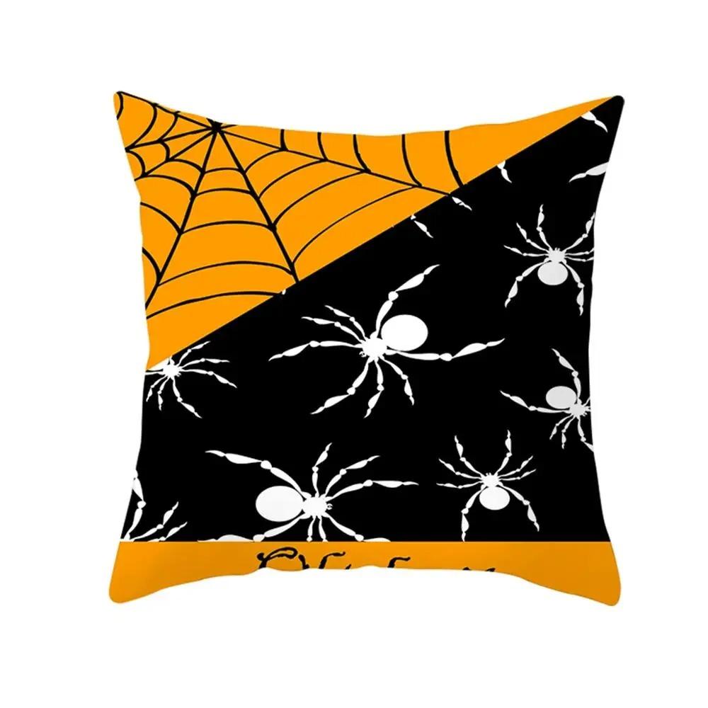 Halloween Cushion Cover Pumpkin Bat Wizard Ghost Halloween Home Decor Pillowcase Ornament Horror Halloween Party Gift 45x45cm