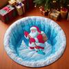 3D Snö Tomte Skottar Snö Cirkulär Matta Jul Snögubbe Snölandskap Matta Juldekoration Gåva