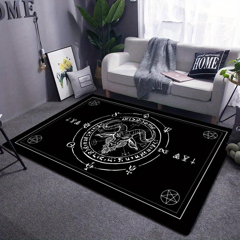 800gsm Crystal Velvet Goat Head Satan Carpet - Home Decor,Bedroom Door Mat,Non-Slip,Wear Resistant,Protective Mat,Machine Washable