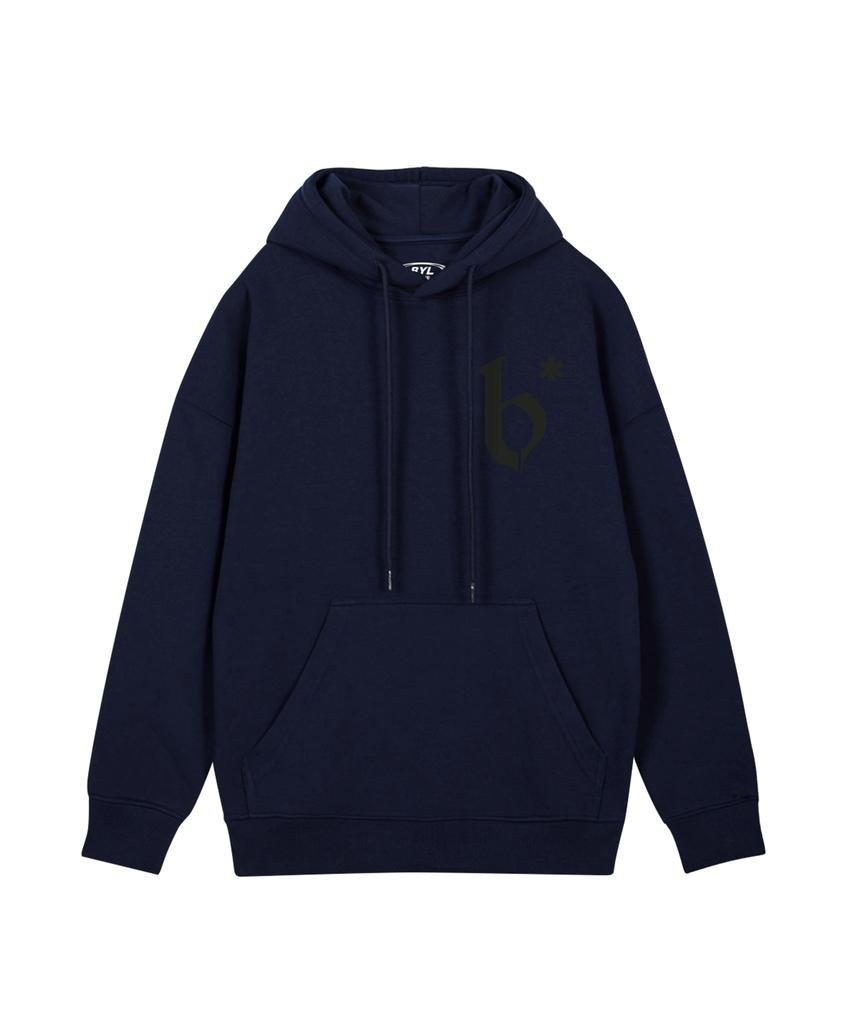 B Logo Hoodie Navy Khaki