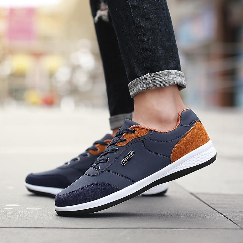 Four Seasons Men's Lace-Up Sneakers Korean Version Casual Shoes Trendy Shoes Fashion Board Shoes Outdoor Men's Shoes