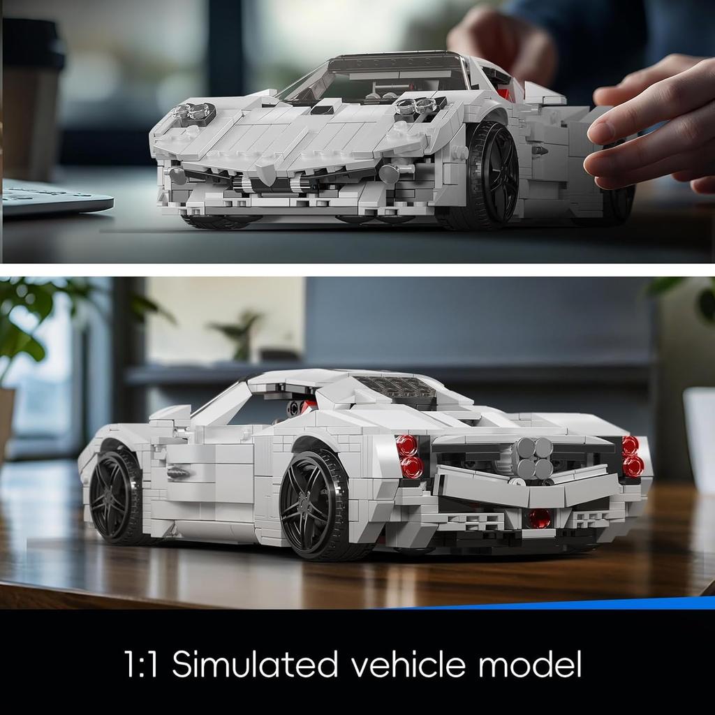 Mould King 10196 Utopia Supercar Building Kit, 1423+ Piece Tech Sports Car Model, Creative Building Toy for Teens and Adults