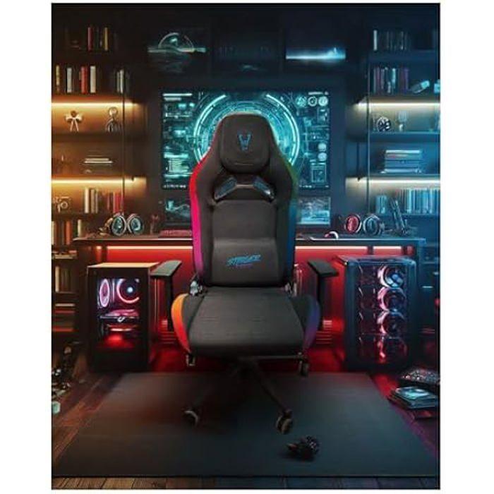 Chaise de Gaming - WOXTER - Stinger Station Elite RGB - Tissu Anti-Taches - Accoudoirs 3D - Lumières LED RVB