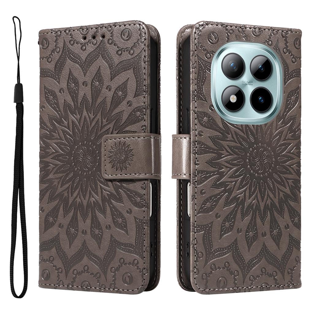 For Xiaomi Poco M8 Pro 5G/Redmi Note 15 Pro+ 5G (Global) Leather Wallet Case Sunflower Imprinted Phone Cover