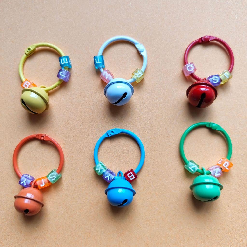 Colorful Bead Bell Pendant Keychain with DIY Accessories for Backpack