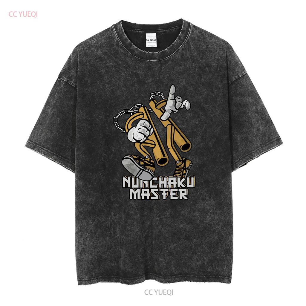 Nunchaku Cartoon Kobudo Master T Shirt nunchuks chainsticks chuka sticks Karate Martial Art Shop long or short sleeves vintage