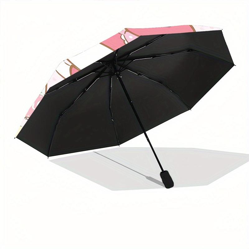 Cake My Melody Durable Cartoon Folding Umbrella, Portable 3-Fold Compact Umbrella for Men and Women, Suitable for Travel or Daily Use.Y012